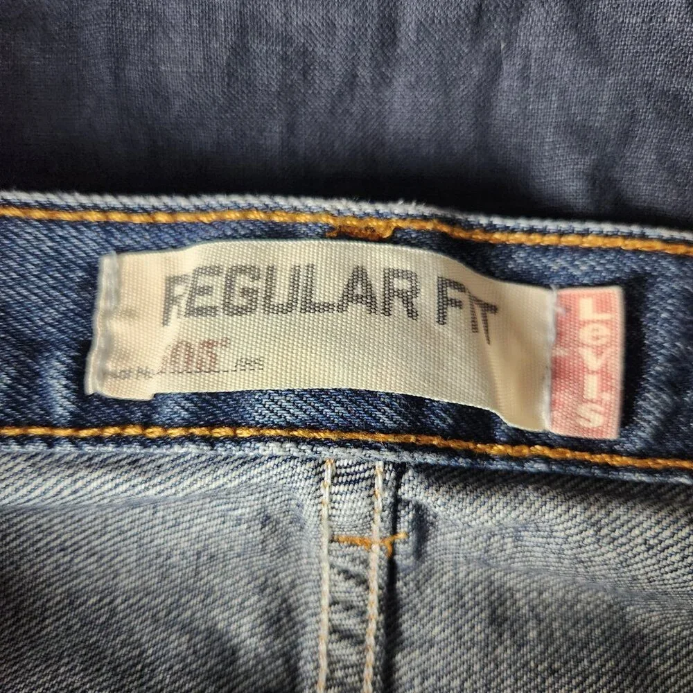 Levis 505 Jeans Mens 34x34‎ Blue Regular Fit Straight Leg Medium Wash Zip Fly